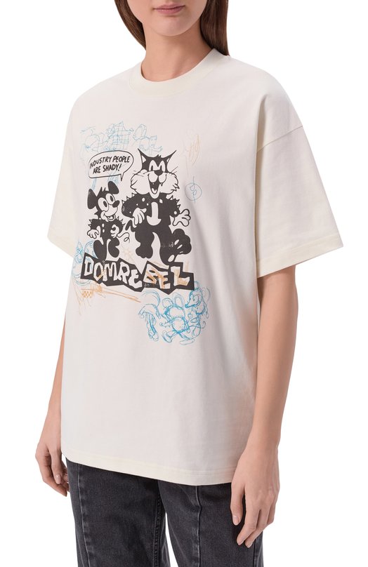 Хлопковая футболка DOMREBEL SHADY/T-SHIRT Белый  SHADY/T-SHIRT Фото 3