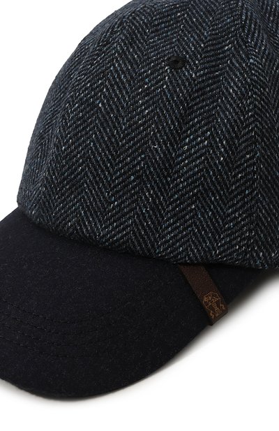 Бейсболка из шерсти и шелка BRUNELLO CUCINELLI синего цвета по цене 45500 руб., арт. MY4529939, фото 3 Бейсболка из шерсти и шелка BRUNELLO CUCINELLI, арт. MY4529939, фото 3