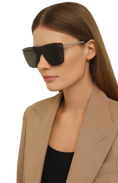 Солнцезащитные очки SAINT LAURENT серого цвета по цене 39550 руб., арт. SL 463 MASK, фото 2 Солнцезащитные очки SAINT LAURENT, арт. SL 463 MASK, фото 2
