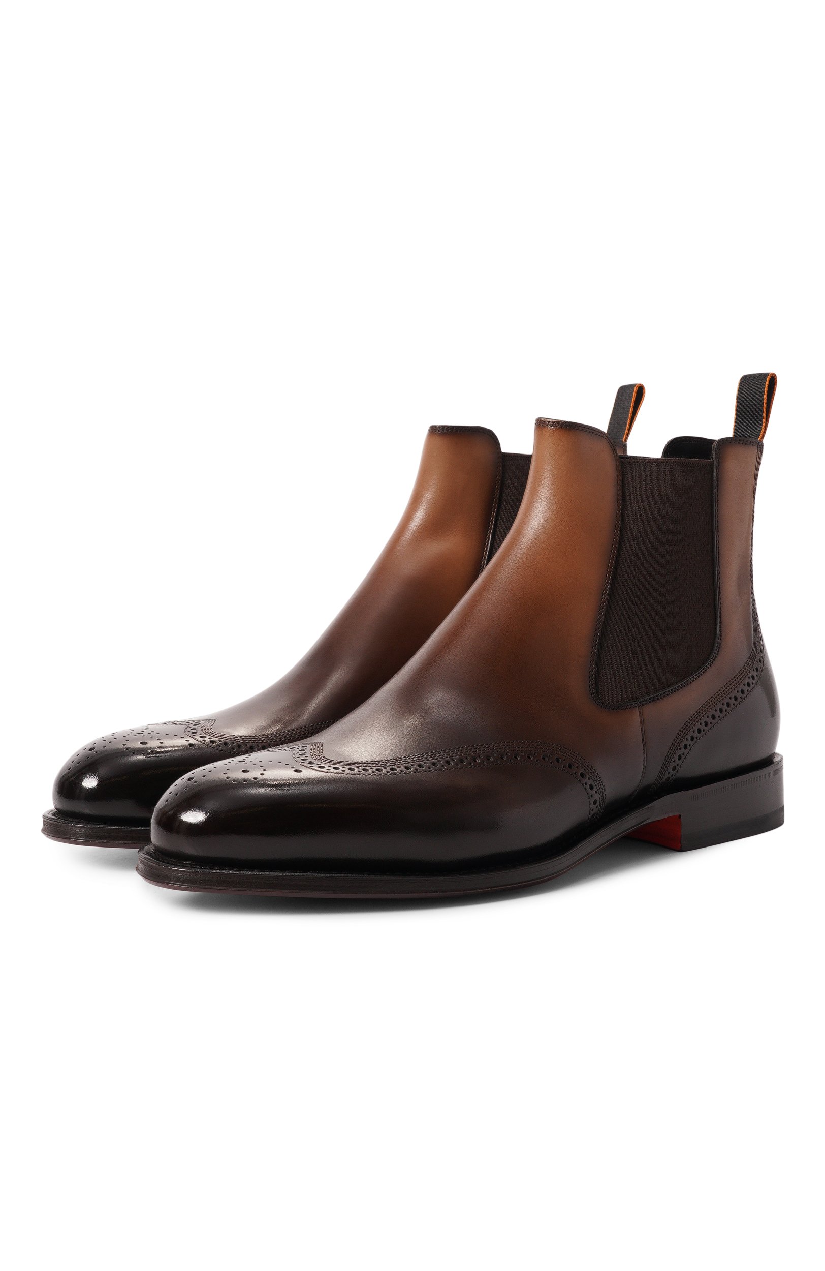 Кожаные челси colin SANTONI темно-коричневого цвета по цене 172000 руб., арт. MCCG19347MC8HVAG, фото 1 Кожаные челси colin SANTONI, арт. MCCG19347MC8HVAG, фото 1