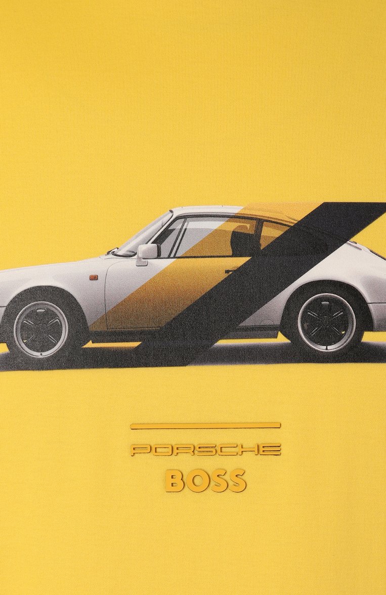 Мужская хлопковая футболка boss x porsche BOSS желтого цвета, арт. 50531455 | Фото 6 (Длина (для топов): Стандартные; Материал внешний: Хлопок; Рукава: Короткие; Принт: С принтом; Стили: Кэжуэл; Мужское Кросс-КТ: Футболка-одежда; Кросс-КТ: Джерси; Автоматизация состава: Проставлено; Детали: Декор; Автоматизация ТО: Проставлено)