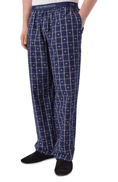 Хлопковые брюки EMPORIO ARMANI темно-синего цвета по цене 12450 руб., арт. EM001410/AF19059, фото 3 Хлопковые брюки EMPORIO ARMANI, арт. EM001410/AF19059, фото 3