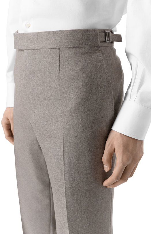 Шерстяные брюки Zegna 75A812/R830F06A8 Бежевый  75A812/R830F06A8 Фото 5