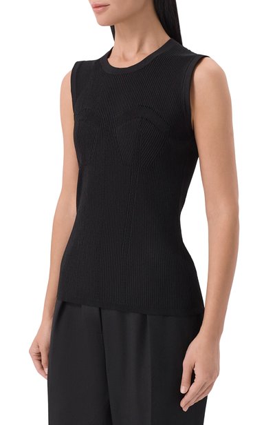 Топ из вискозы DOLCE & GABBANA черного цвета по цене 171500 руб., арт. FXTA3T/JAIR5, фото 3 Топ из вискозы DOLCE & GABBANA, арт. FXTA3T/JAIR5, фото 3