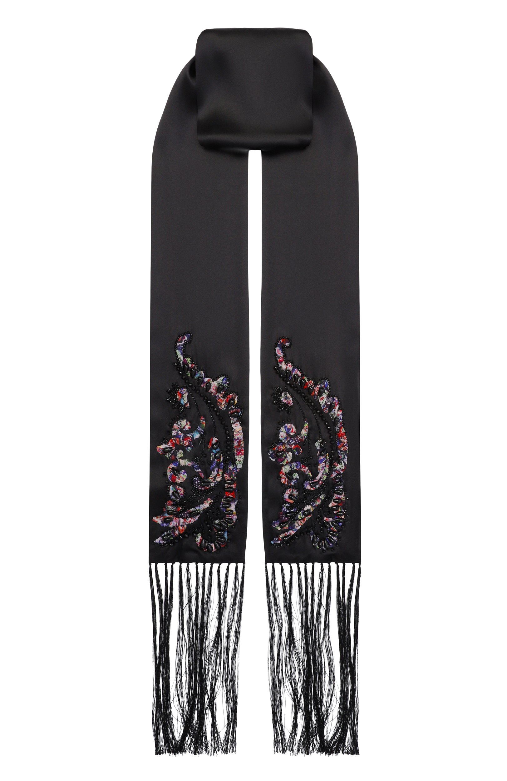 Шелковый шарф DRIES VAN NOTEN черного цвета по цене 86500 руб., арт. 131301/4441, фото 1 Шелковый шарф DRIES VAN NOTEN, арт. 131301/4441, фото 1