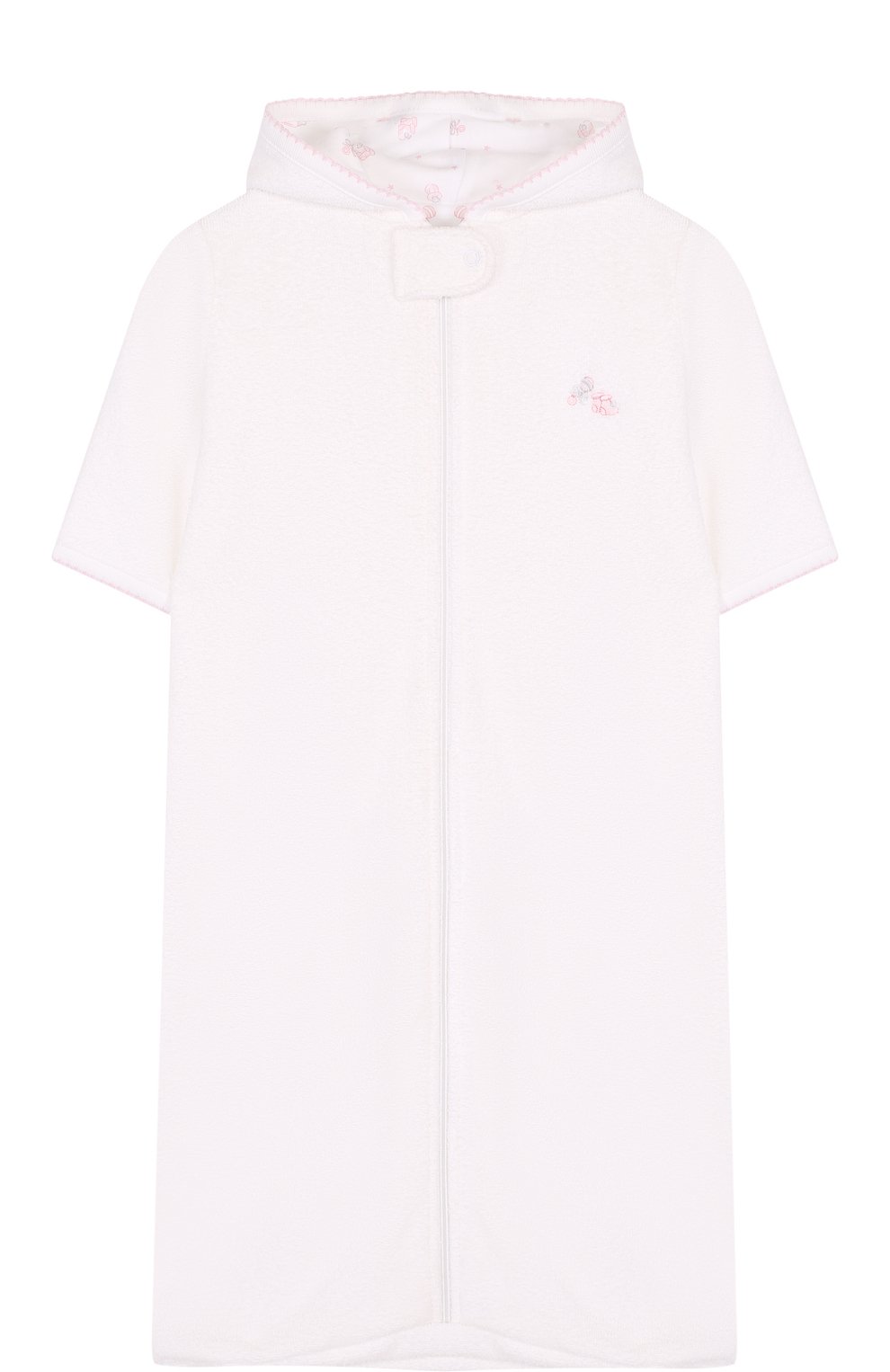 Хлопковый конверт на молнии с капюшоном KISSY KISSY белого цвета по цене 5720 руб., арт. S18491T96, фото 1 Хлопковый конверт на молнии с капюшоном KISSY KISSY, арт. S18491T96, фото 1