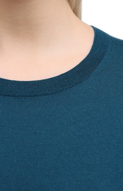 Шерстяной пуловер DRIES VAN NOTEN бирюзового цвета по цене 48100 руб., арт. 202-11293-1700, фото 5 Шерстяной пуловер DRIES VAN NOTEN, арт. 202-11293-1700, фото 5