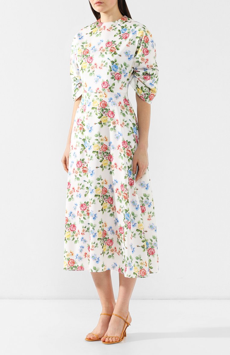 Платье-миди с принтом EMILIA WICKSTEAD, арт. RS19-RTW-02-184 CARMEN 244-TEXTURED SATEEN, фото 1