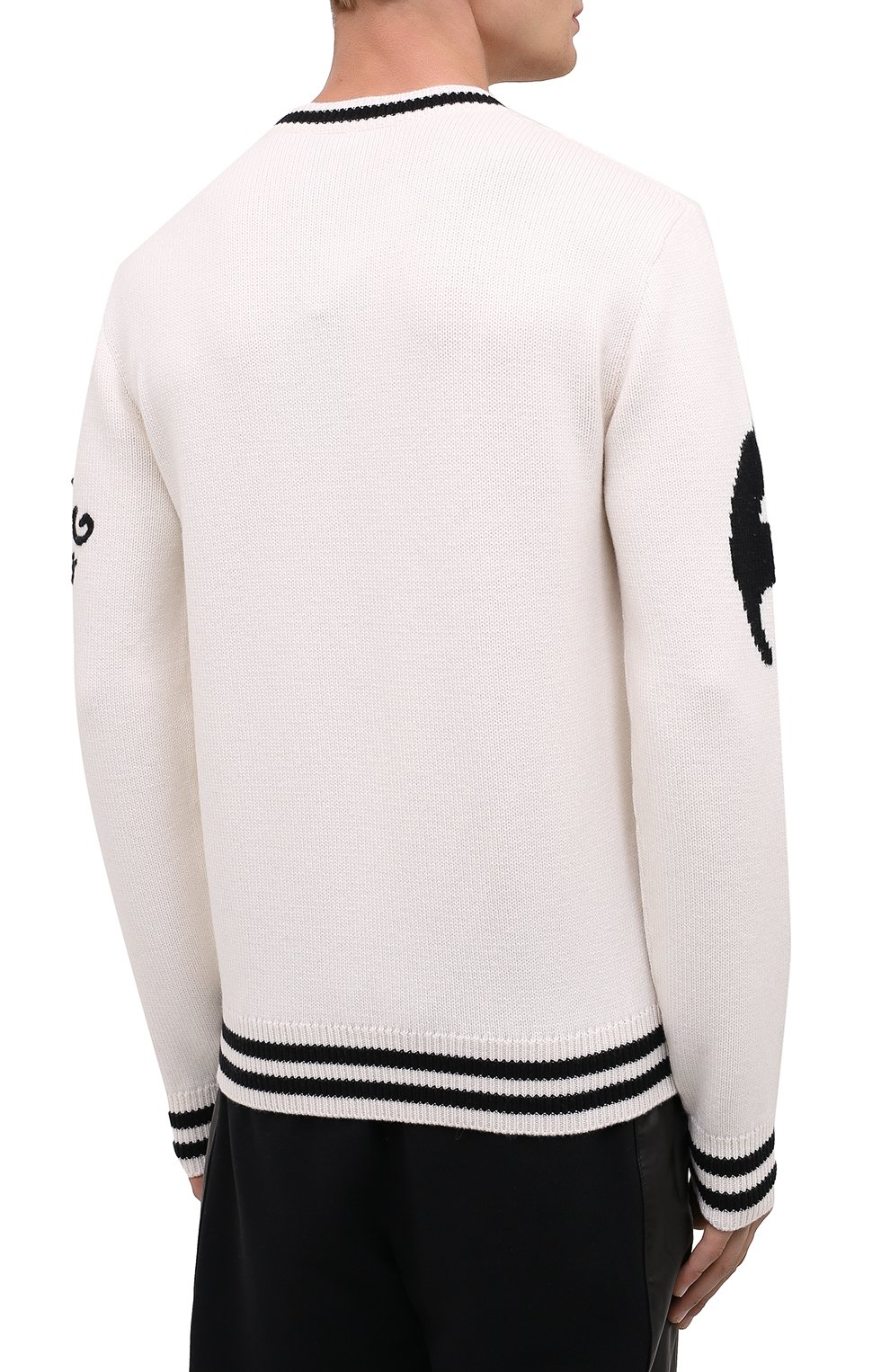 Шерстяной свитер DOLCE & GABBANA белого цвета по цене 222500 руб., арт. GXC03Z/JAVYP, фото 5 Шерстяной свитер DOLCE & GABBANA, арт. GXC03Z/JAVYP, фото 5