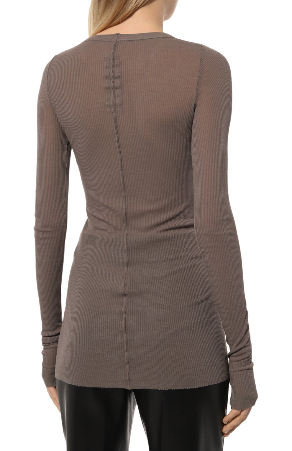 Лонгслив из вискозы и шелка RICK OWENS серого цвета по цене 34700 руб., арт. RP01D2202, фото 4 Лонгслив из вискозы и шелка RICK OWENS, арт. RP01D2202, фото 4