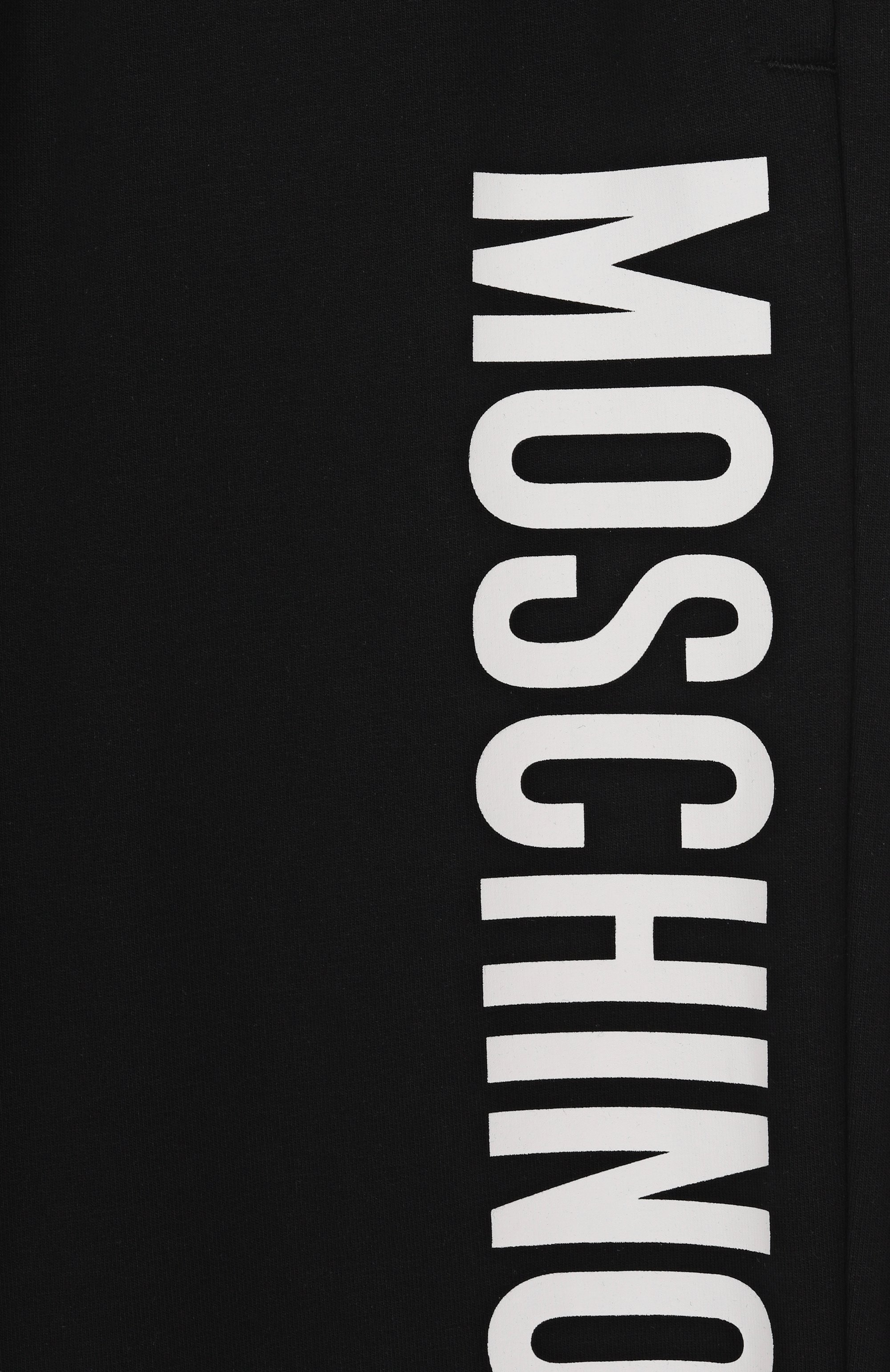 Хлопковые джоггеры MOSCHINO черного цвета по цене 10700 руб., арт. HUP08G/LDA11/10-14, фото 3 Хлопковые джоггеры MOSCHINO, арт. HUP08G/LDA11/10-14, фото 3