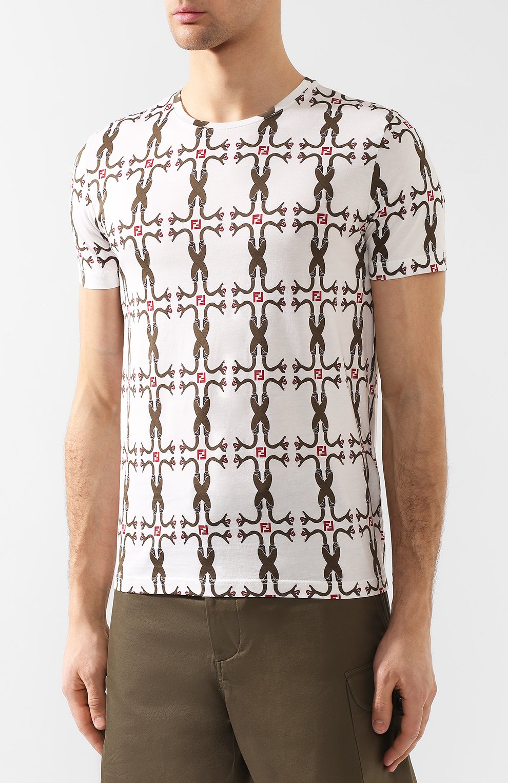 Хлопковая футболка FENDI, арт. FAF532 A793, фото 3