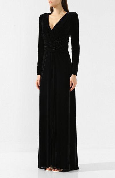 Бархатное платье EMPORIO ARMANI черного цвета по цене 104500 руб., арт. 6G2A8E/2JW4Z, фото 3 Бархатное платье EMPORIO ARMANI, арт. 6G2A8E/2JW4Z, фото 3