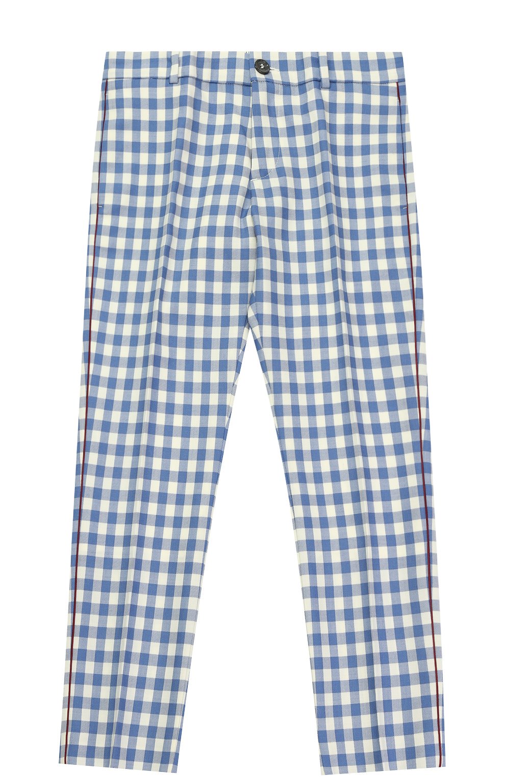 Шерстяные брюки в клетку с контрастной отделкой GUCCI, арт. 452272/XBA13, фото 1