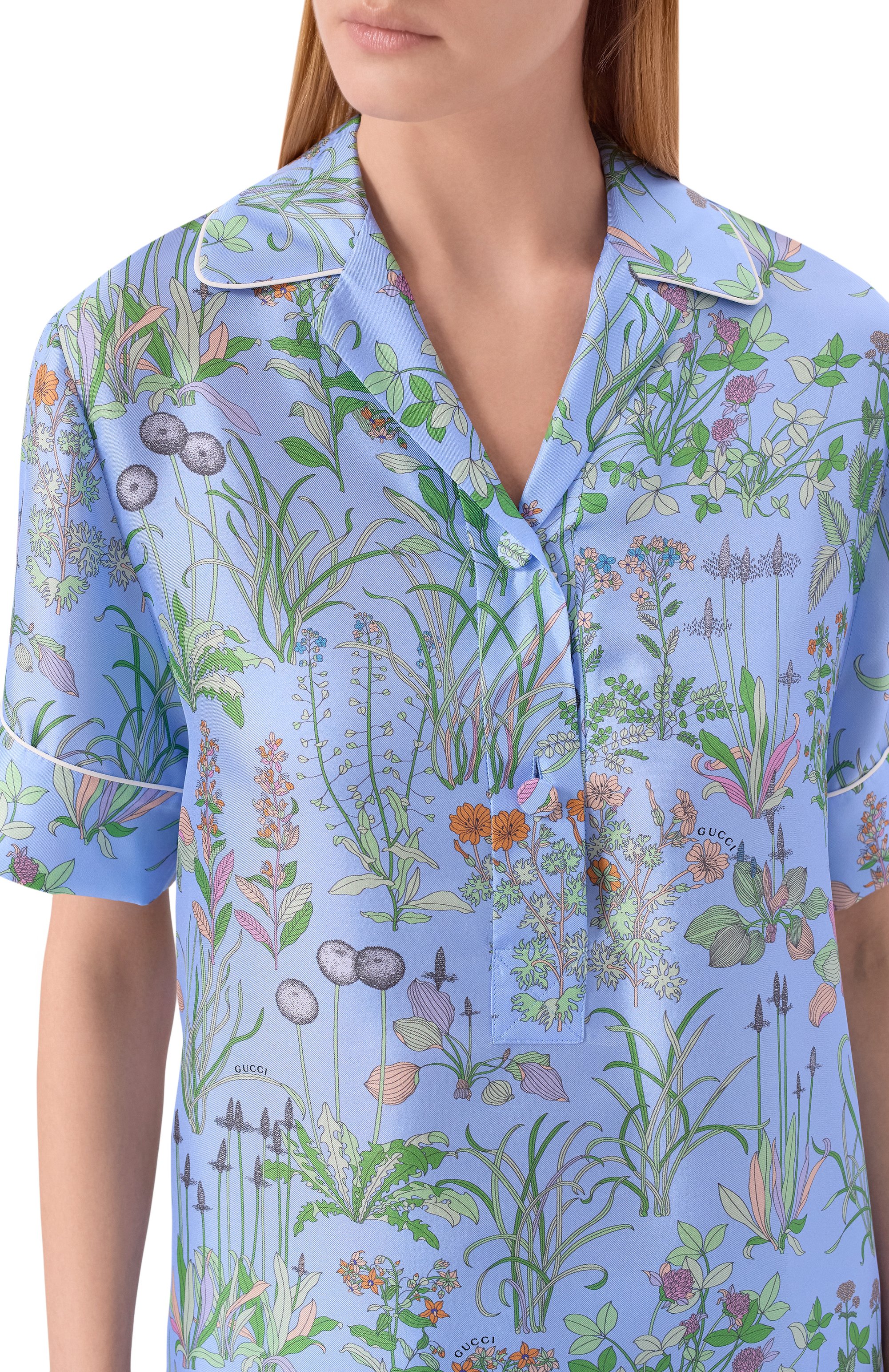 Шелковое поло GUCCI, арт. 855618/ZAULE, фото 5