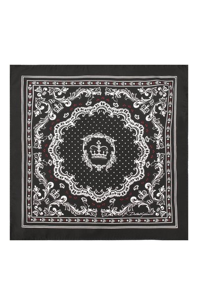 Шелковый платок DOLCE & GABBANA черно-белого цвета по цене 15600 руб., арт. GR412E/G0X56, фото 3 Шелковый платок DOLCE & GABBANA, арт. GR412E/G0X56, фото 3