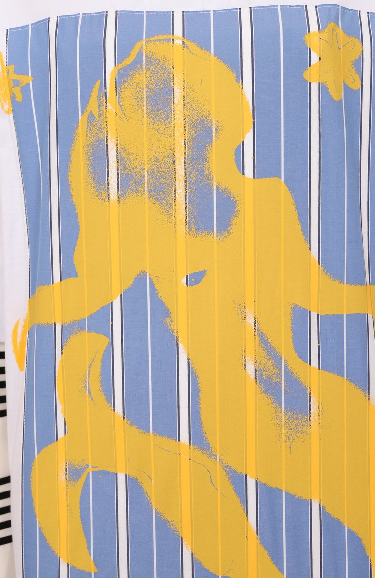 Женская хлопковый лонгслив MSGM белого цвета, арт. 3841MDM142/257002 | Фото 6 (Материал внешний: Хлопок; Рукава: Длинные; Длина (для топов): Стандартные; Стили: Гранж; Принт: С принтом)