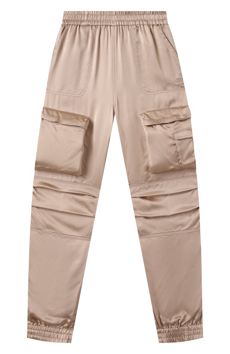 Детские джоггеры из вискозы DIESEL золотого цвета, арт. J02207/KXBMX | Фото 1 (Материал внешний: Вискоза; Материал сплава: Проставлено; Нос: Не проставлено; Девочки Кросс-КТ: Джоггеры-одежда; Ростовка одежда: 6 лет | 116 см, 8 лет | 128 см, 10 - 11 лет | 140 - 146см, 16 лет | 164 см, 13 - 15 лет | 158 см)