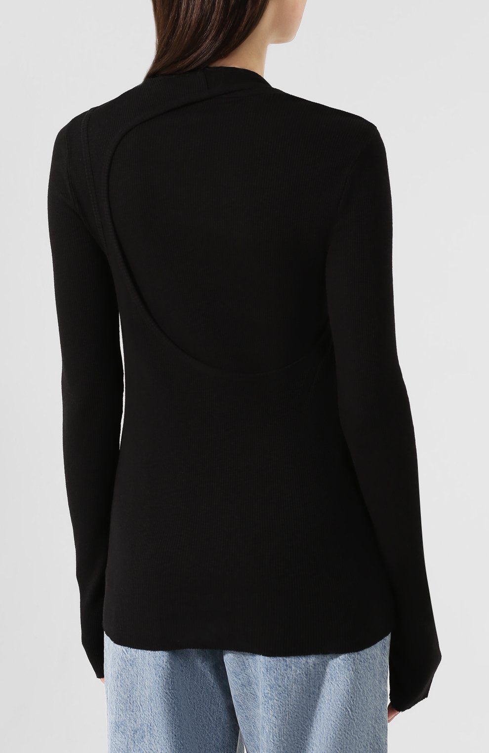 Хлопковый лонгслив HELMUT LANG черного цвета по цене 31500 руб., арт. J10HW503, фото 4 Хлопковый лонгслив HELMUT LANG, арт. J10HW503, фото 4