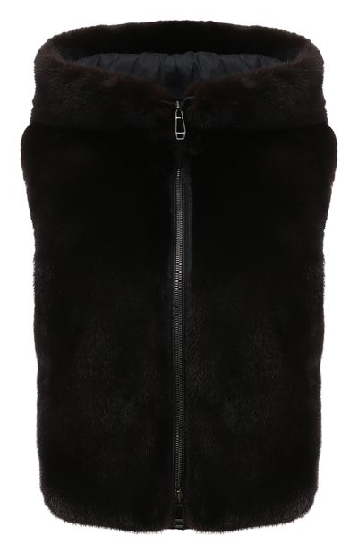 Женский комбинированный жилет с отделкой из меха норки MVST, арт. FTBYL-X0917-3V