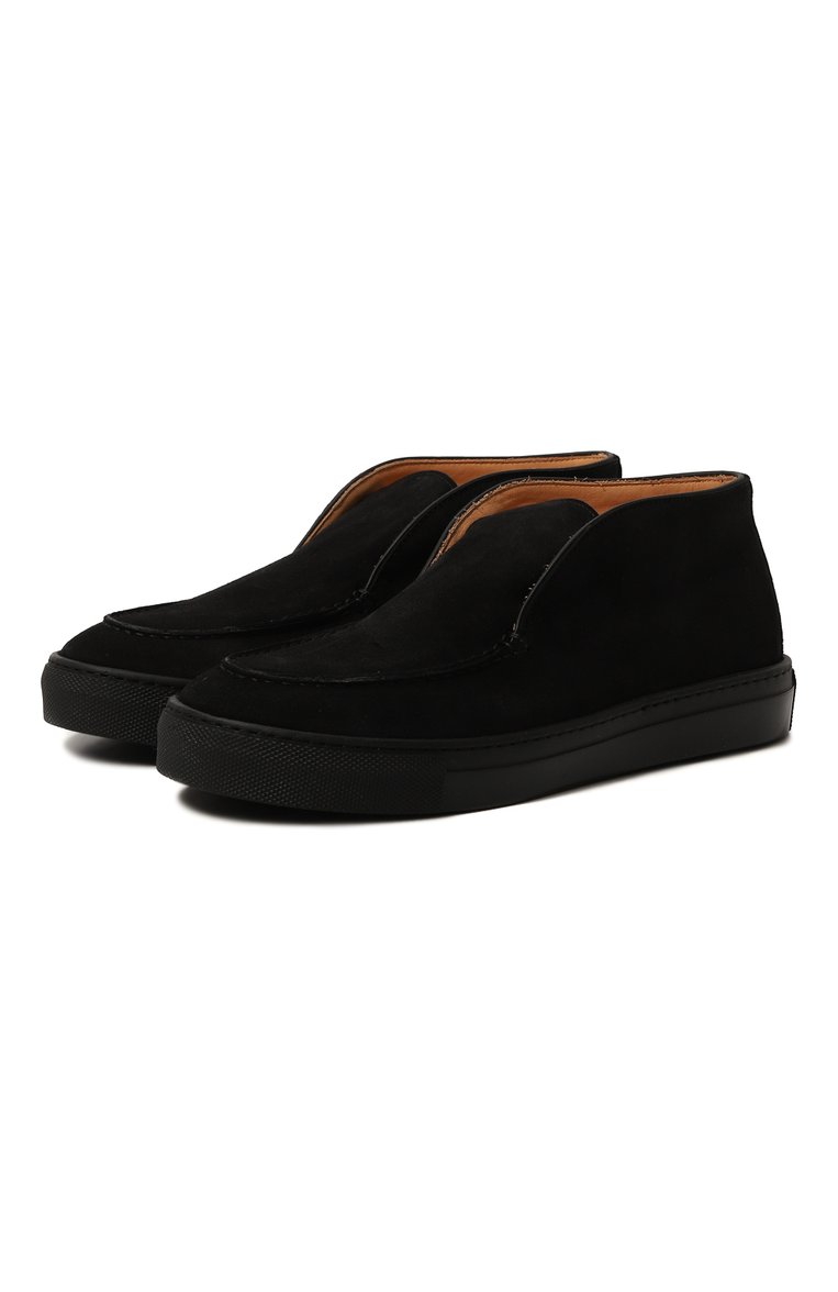 Детские замшевые ботинки RONDINELLA черного цвета, арт. 12078F/37-42 | Фото 1 (Материал внутренний: Натуральная кожа; Материал сплава: Проставлено; Нос: Не проставлено)