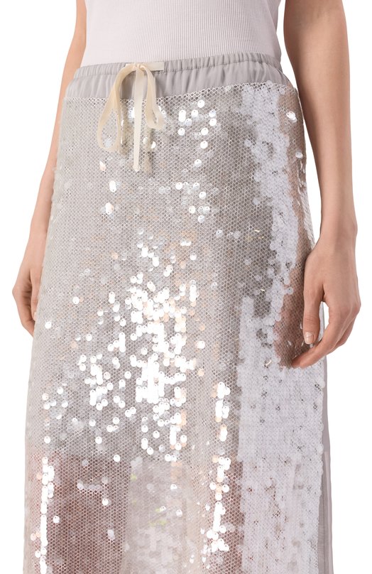 Хлопковая юбка 3.1 Phillip Lim E261-36220/NSQ Серый  E261-36220/NSQ Фото 5