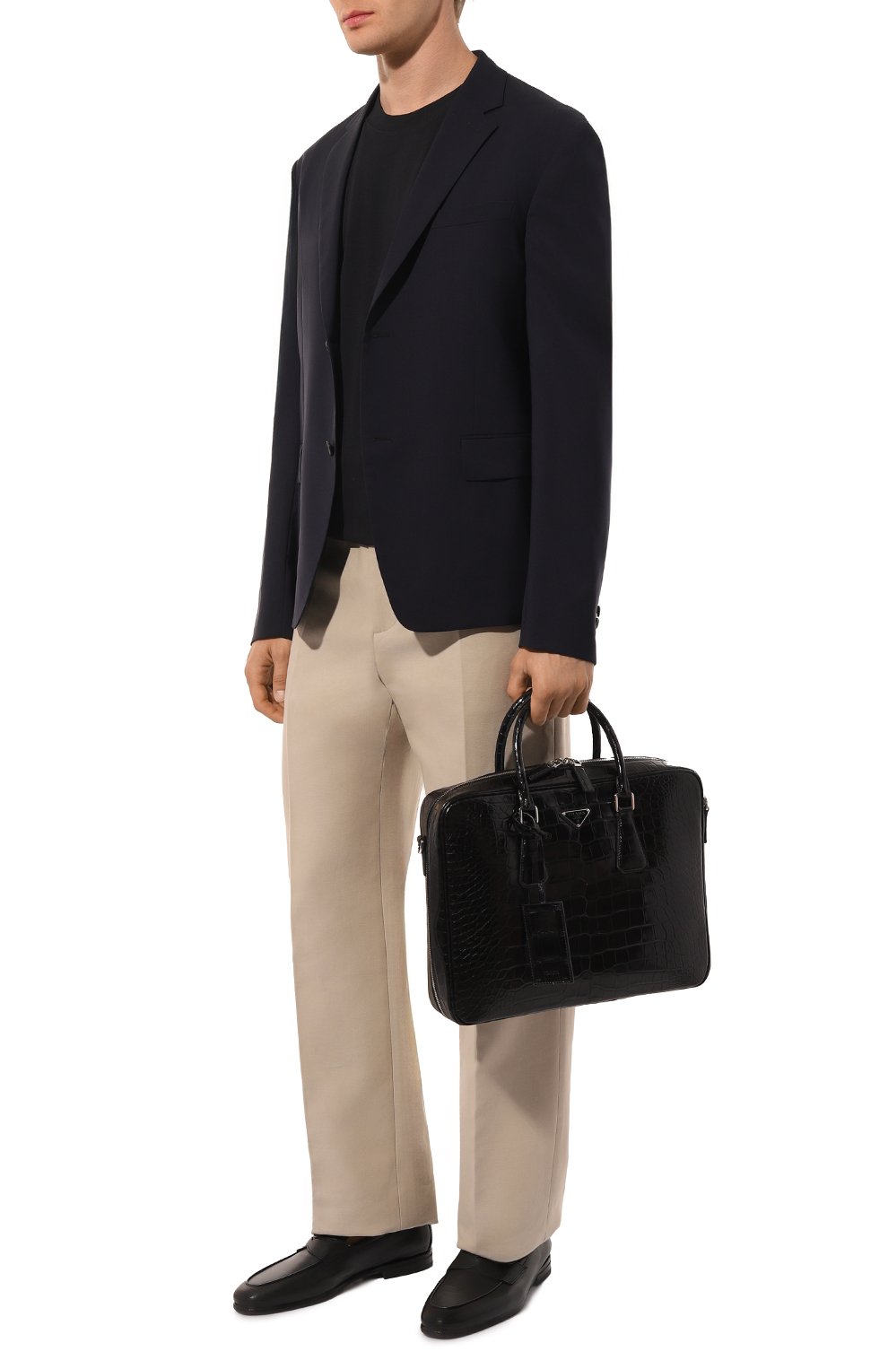 Портфель из кожи аллигатора PRADA, арт. 2VE011-ULC-F0002-OYO, фото 7