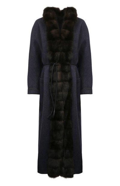 Кашемировое пальто с отделкой из меха соболя SABLEFUR, арт. 72213-sb-02, фото 1