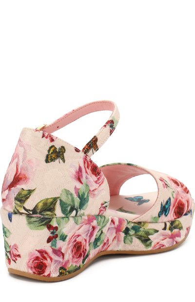 Босоножки с принтом на танкетке DOLCE & GABBANA, арт. D10354/A6518/29-36, фото 3