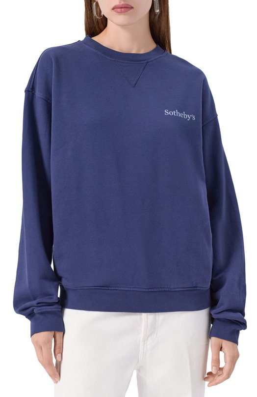 Хлопковый свитшот FRAME x Sotheby's Frame Denim ME25JSS002 Синий  ME25JSS002 Фото 3