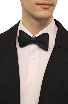 Мужской шелковый галстук-бабочка ZEGNA темно-синего цвета, арт. 4PL-E8D60T | Фото 2 (Материал: Шелк, Текстиль; Нос: Не проставлено; Материал сплава: Проставлено)