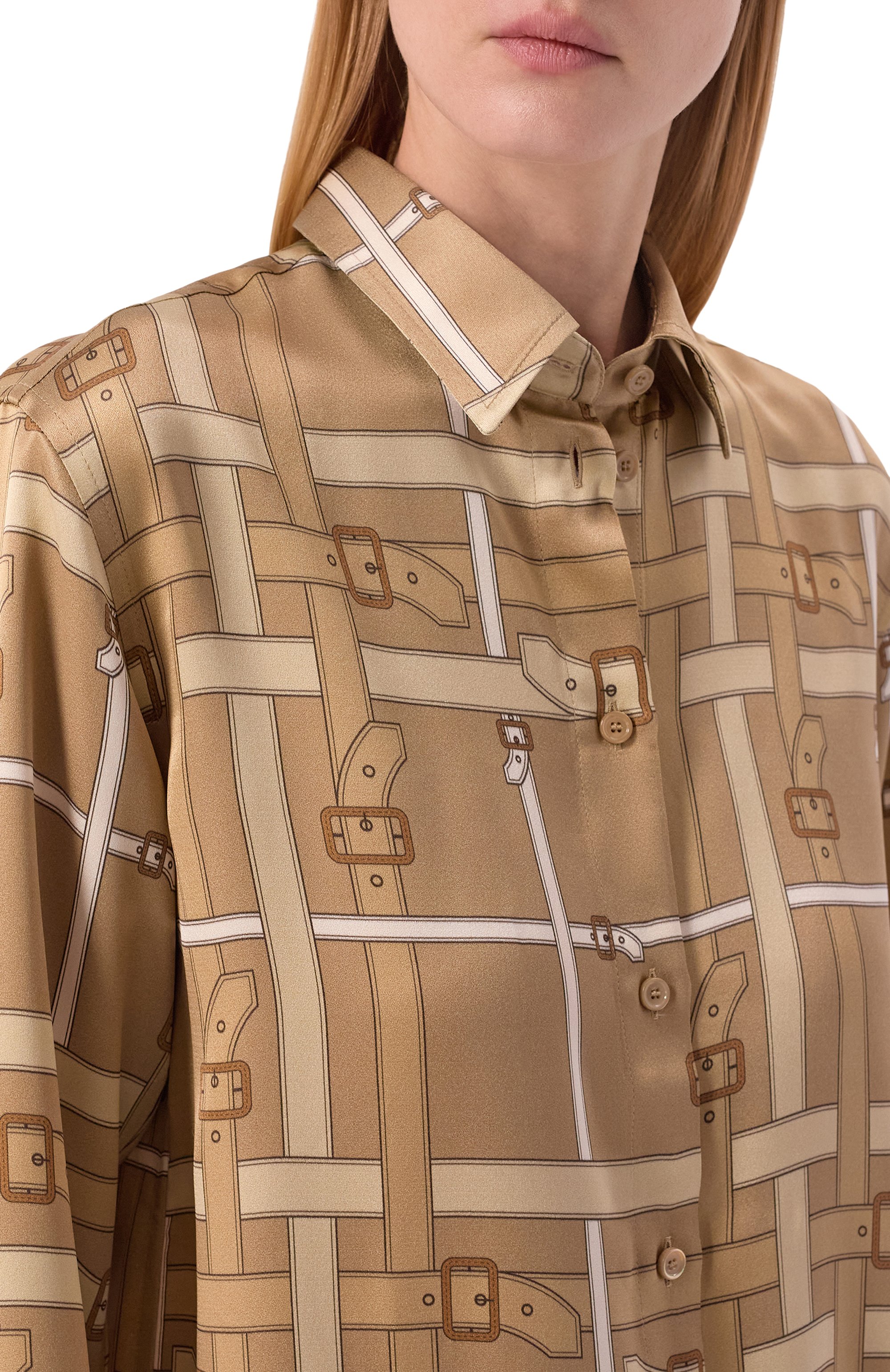 Атласная блузка BURBERRY, арт. 8120036, фото 5