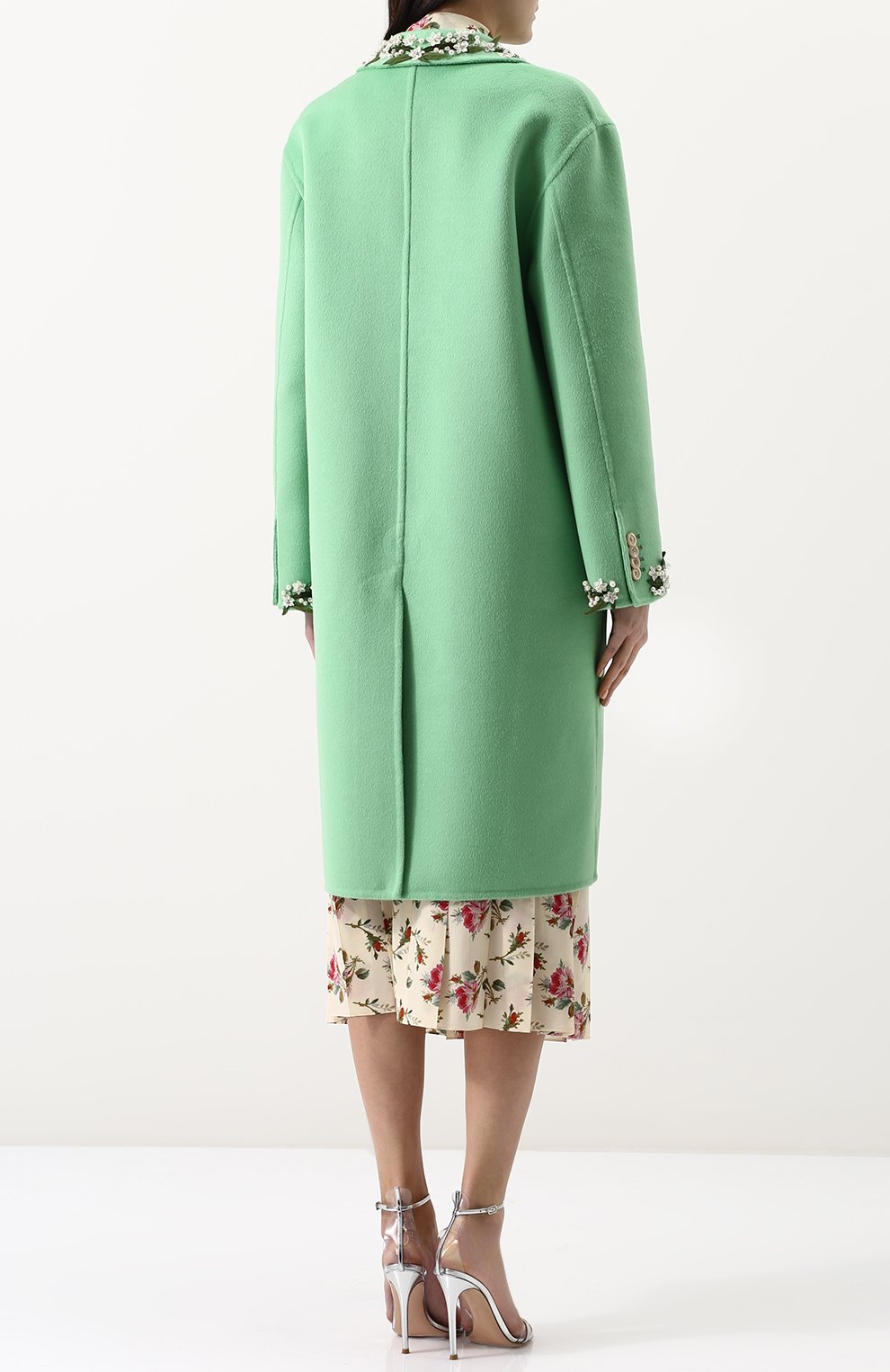 Шерстяное пальто свободного кроя с декоративной отделкой GUCCI, арт. 495133/ZKZ37, фото 4