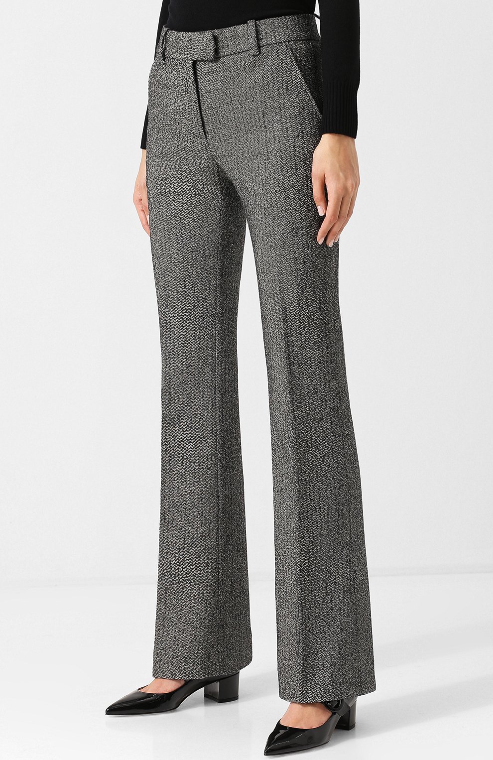 Расклешенные брюки из смеси шерсти и шелка со стрелками TOM FORD, арт. PAW158-FAX430, фото 3