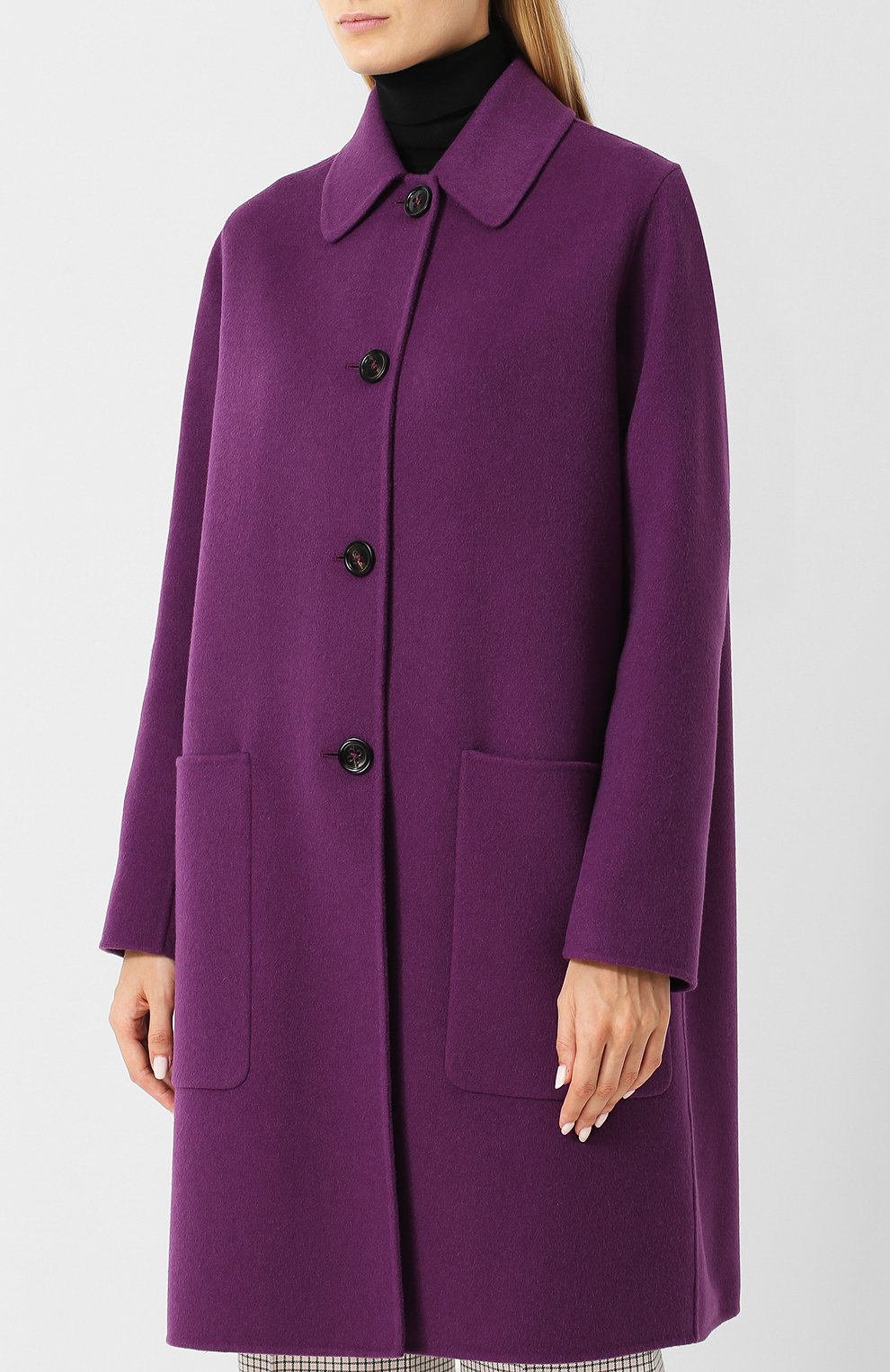 Однотонное кашемировое пальто с накладными карманами BOTTEGA VENETA, арт. 498952/VD0D2, фото 3