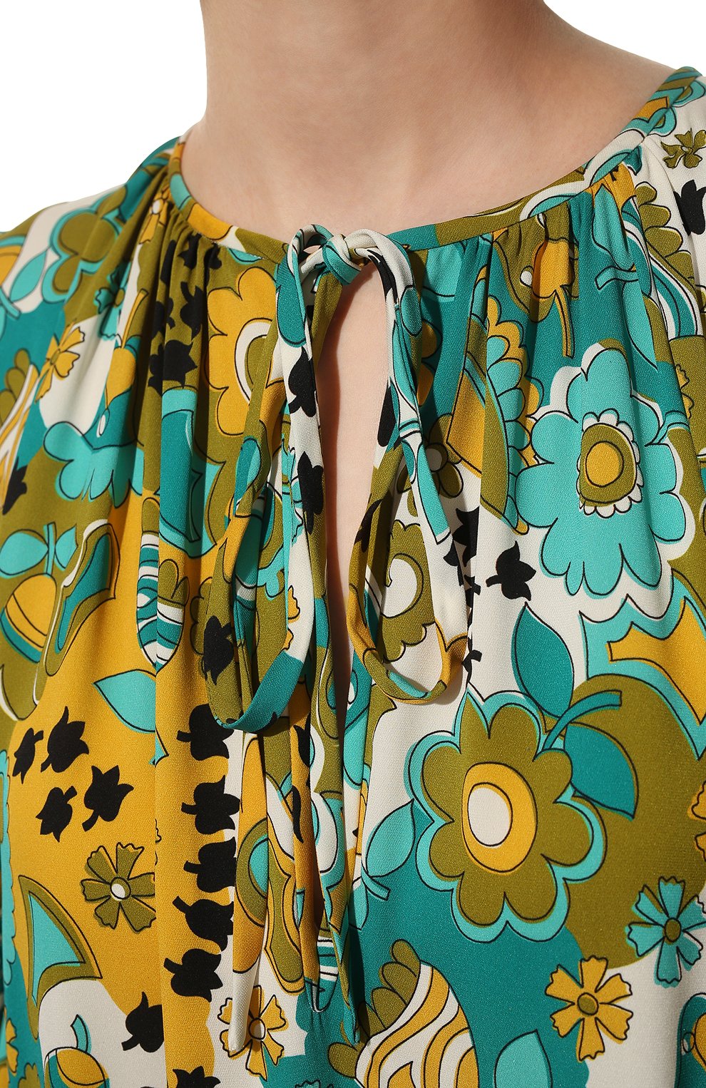 Шелковое платье DOLCE & GABBANA зеленого цвета по цене 323500 руб., арт. F6ZJ5T/FSA2S, фото 5 Шелковое платье DOLCE & GABBANA, арт. F6ZJ5T/FSA2S, фото 5