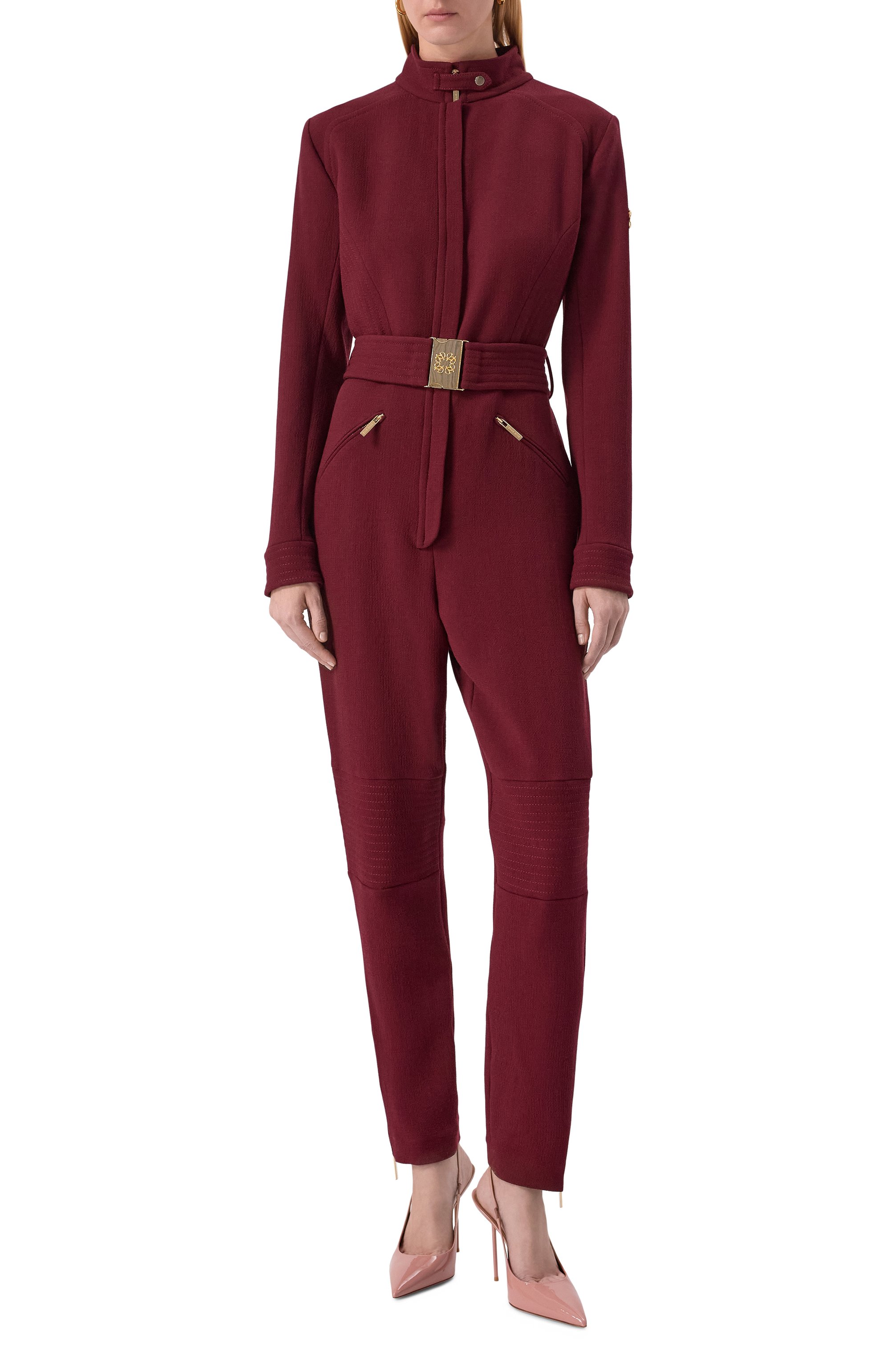 Шерстяной комбинезон ELIE SAAB бордового цвета по цене 399500 руб., арт. JU110NF25/CD020, фото 2 Шерстяной комбинезон ELIE SAAB, арт. JU110NF25/CD020, фото 2