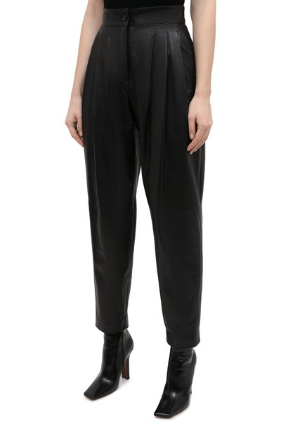 Кожаные брюки DOLCE & GABBANA черного цвета по цене 236500 руб., арт. FTBYEL/HULJ7, фото 3 Кожаные брюки DOLCE & GABBANA, арт. FTBYEL/HULJ7, фото 3