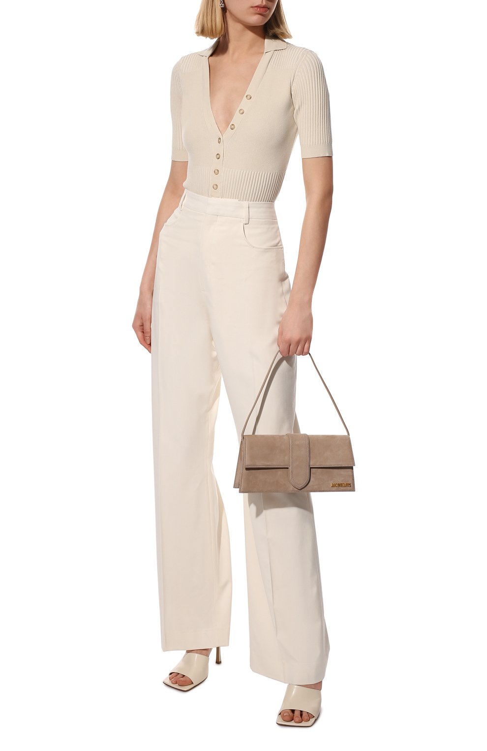 Боди из вискозы JACQUEMUS кремового цвета по цене 52500 руб., арт. 211KN109-2040, фото 2 Боди из вискозы JACQUEMUS, арт. 211KN109-2040, фото 2