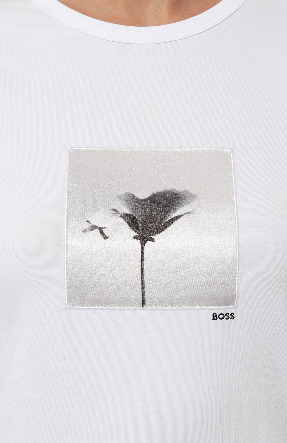 Хлопковая футболка BOSS белого цвета по цене 8820 руб., арт. 50508498, фото 5 Хлопковая футболка BOSS, арт. 50508498, фото 5