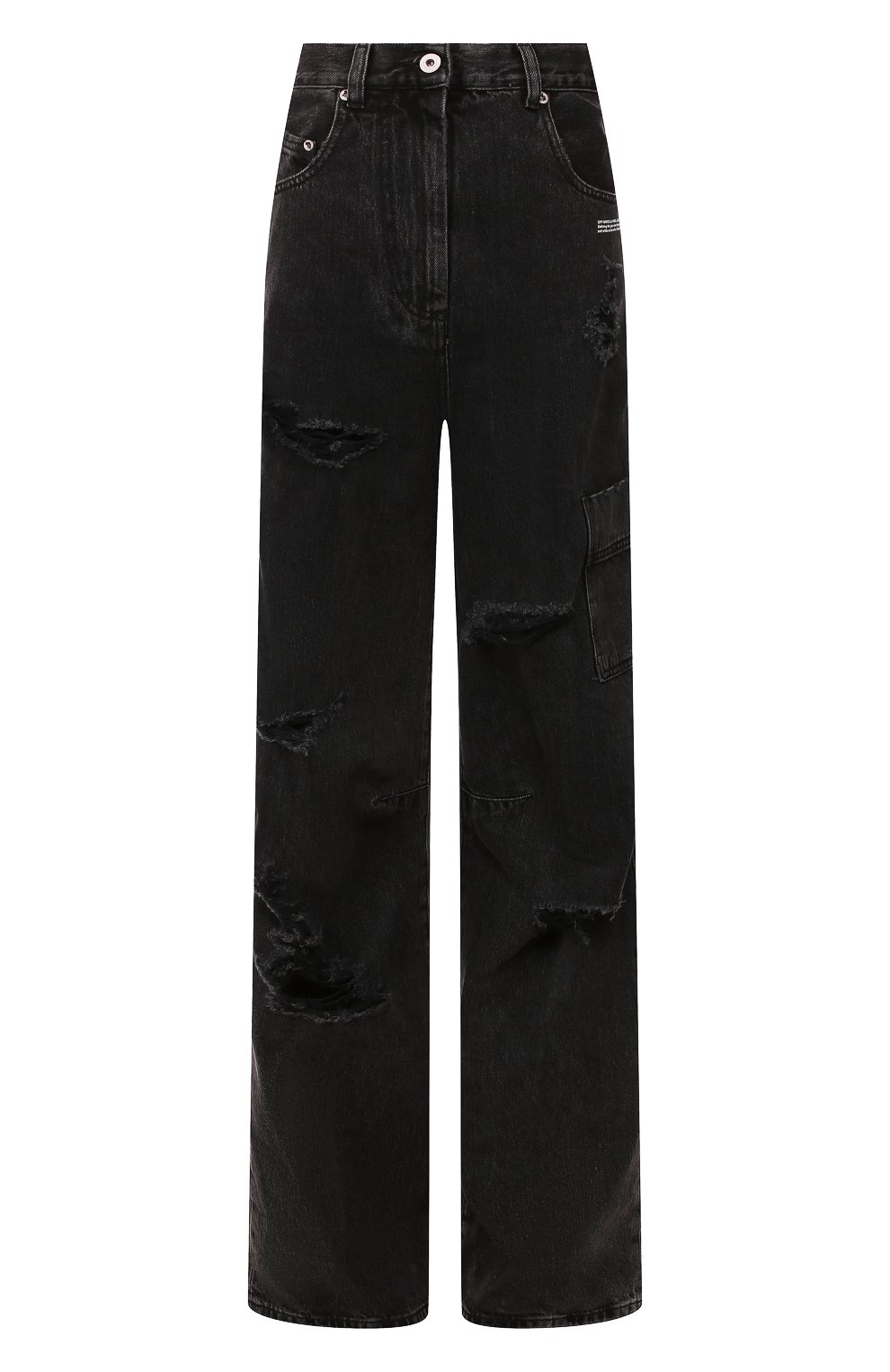 Джинсы свободного кроя OFF-WHITE темно-серого цвета по цене 89950 руб., арт. 0WYA011F197740647540, фото 1 Джинсы свободного кроя OFF-WHITE, арт. 0WYA011F197740647540, фото 1