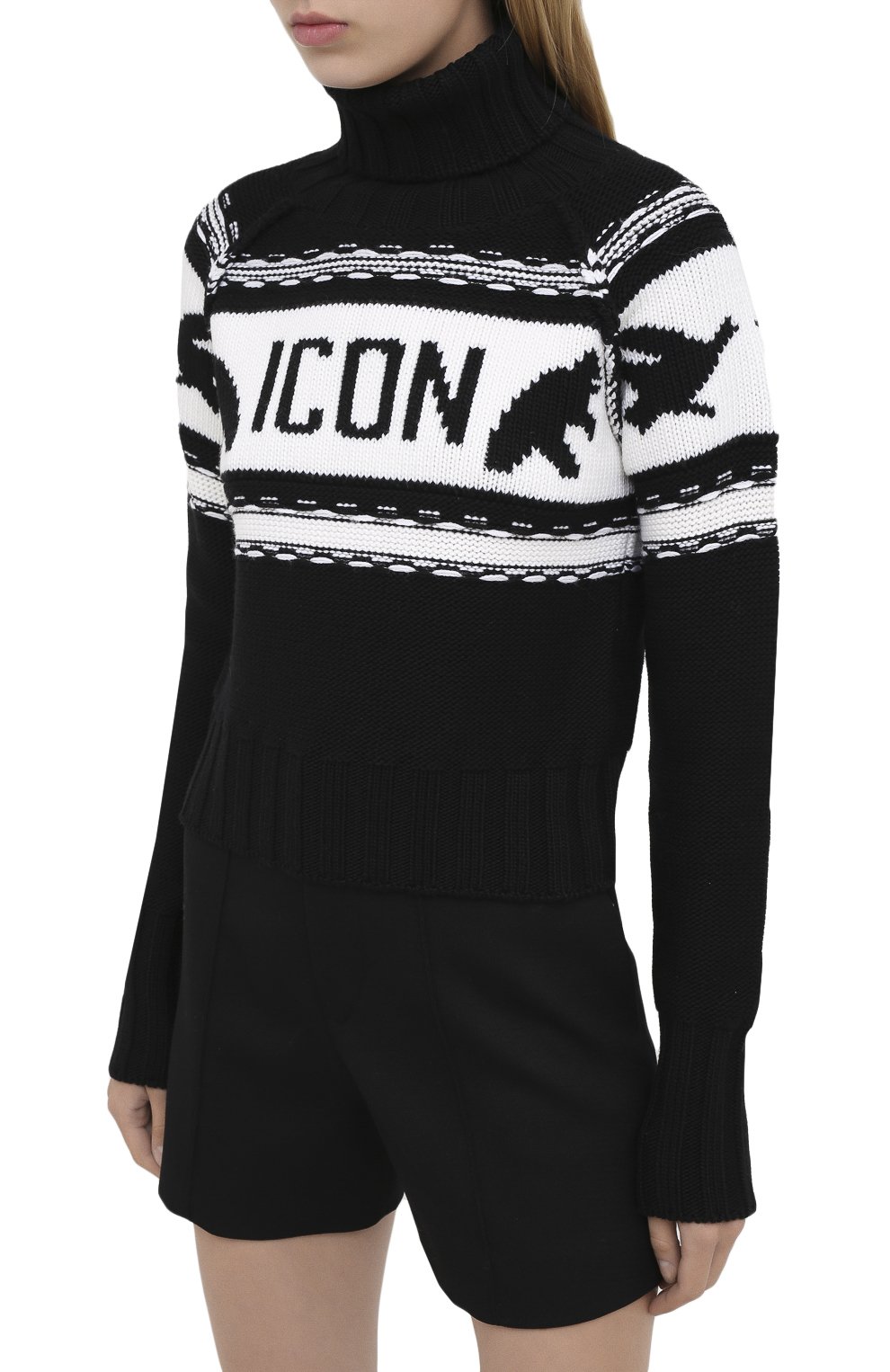 Шерстяной свитер DSQUARED2 черного цвета по цене 54300 руб., арт. S80HA0004/S17434, фото 3 Шерстяной свитер DSQUARED2, арт. S80HA0004/S17434, фото 3