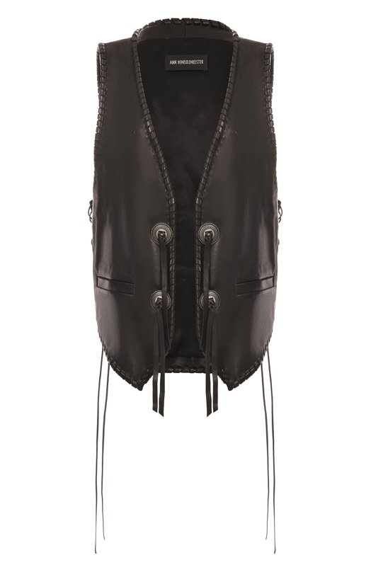 Кожаный жилет Ann Demeulemeester B0013407/LT137 Чёрный B0013407/LT137