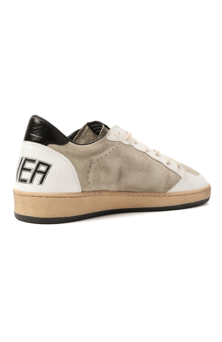 Мужские замшевые кеды ball star GOLDEN GOOSE DELUXE BRAND темно-бежевого цвета, арт. GMF00117.F006796 | Фото 5 (Материал внутренний: Текстиль; Подошва: Массивная; Материал внешний: Натуральная кожа, Замша; Материал утеплителя: Без утеплителя; Стили: Классический; Кросс-КТ: Низкие)