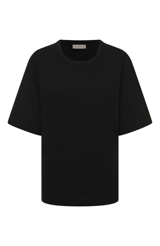 Хлопковая футболка Dries Van Noten 011101-2600-900 Чёрный 011101-2600-900