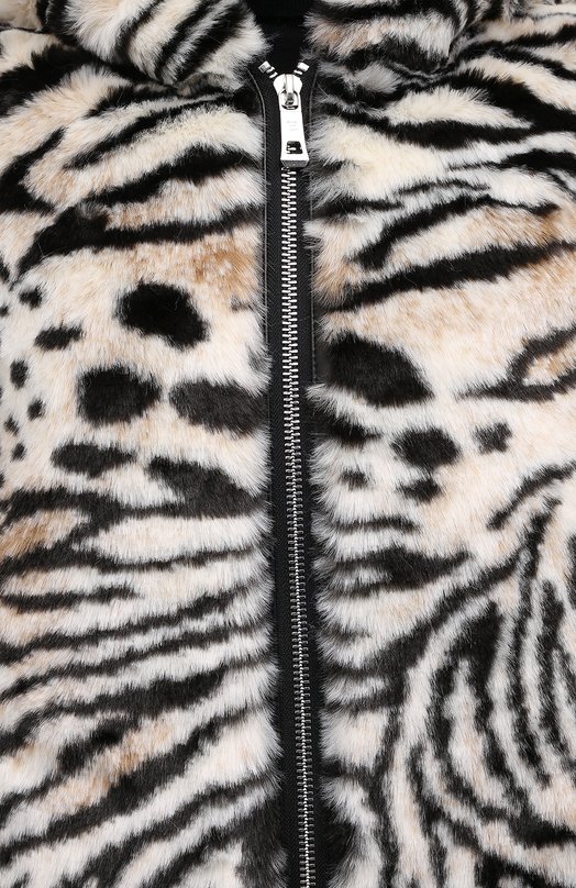 Шуба из экомеха Ermanno Ermanno Scervino Чёрный, белый, фото 5