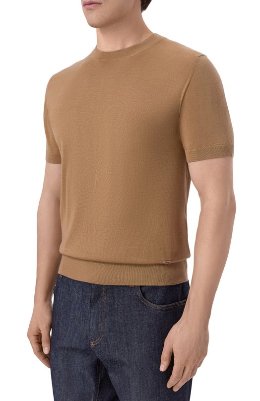 Джемпер из кашемира и шелка Brioni UMR00L/P1K82 Коричневый  UMR00L/P1K82 Фото 3