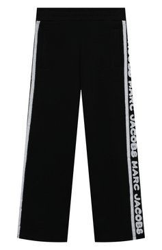 Детские хлопковые брюки MARC JACOBS (THE) черно-белого цвета, арт. W60185/2A-5A | Фото 1 (Нос: Не проставлено; Материал внешний: Хлопок; Случай: Повседневный; Ростовка одежда: 4 года | 104 см, 3 года | 98 см)