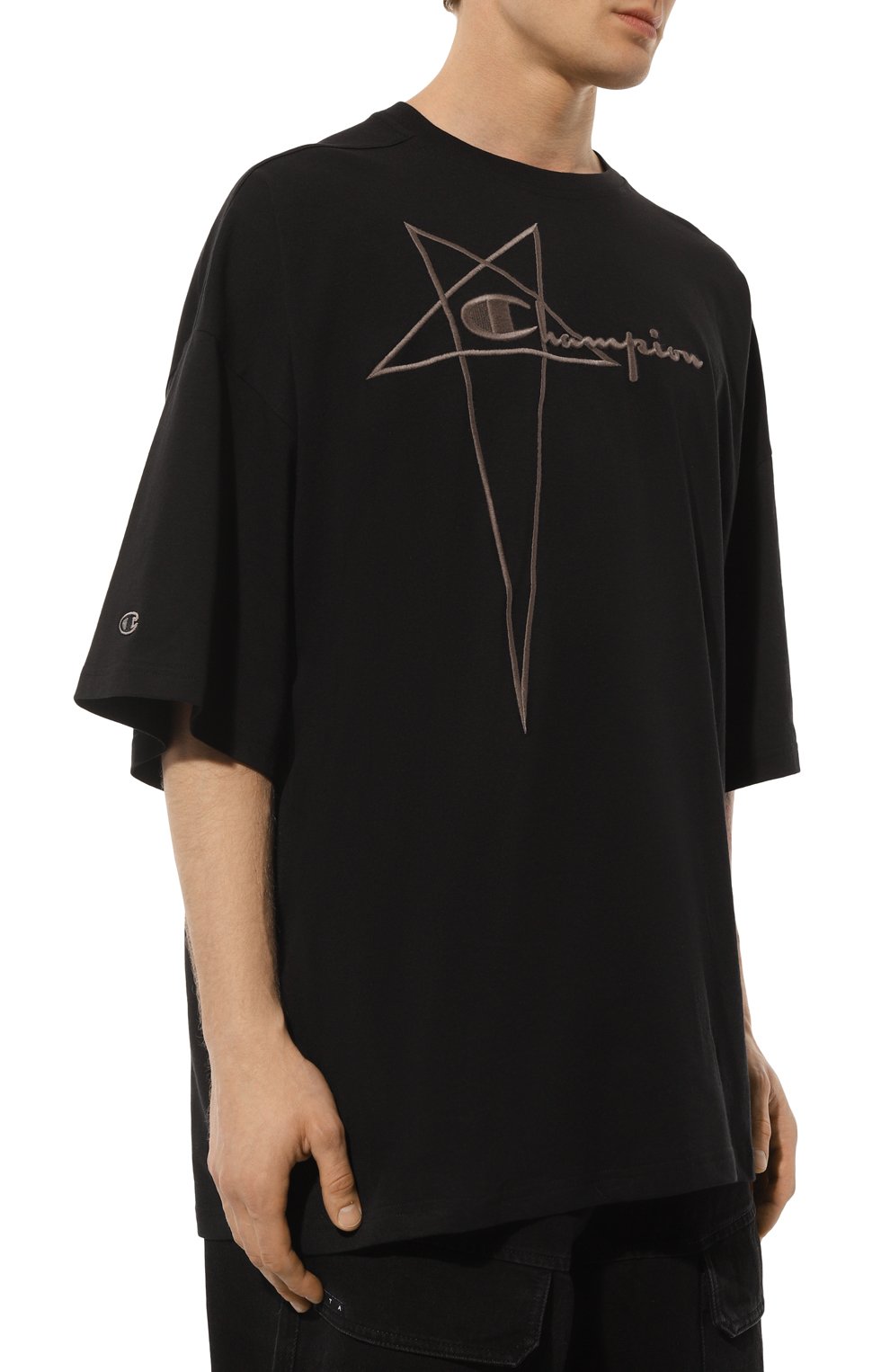 Хлопковая футболка rick owens x champion RICK OWENS, арт. CM01D9229/CHJER, фото 3