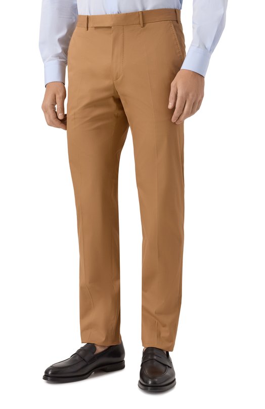 Хлопковые брюки Zegna 77TB12/R715F17A7 Бежевый  77TB12/R715F17A7 Фото 3